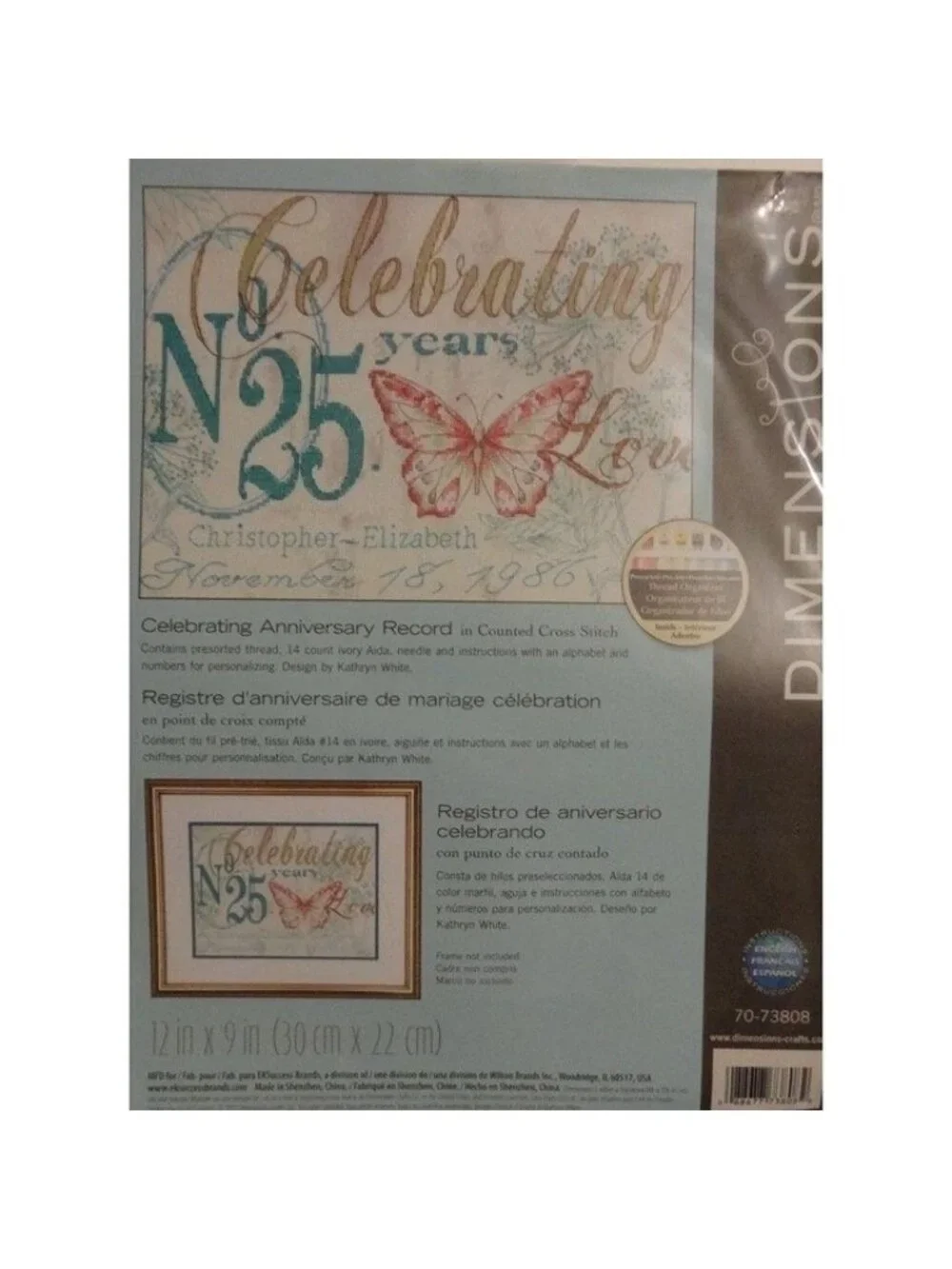 Cross Stitch Kit Dimensions Celebrating Anniversary Record Count Wedding 7073808